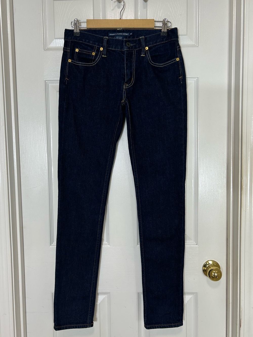 Ralph Lauren Sport Thompson 650 Cotton Blend‎ Dark Blue Mid Rise Skinny Jeans 27 - Picture 2 of 16
